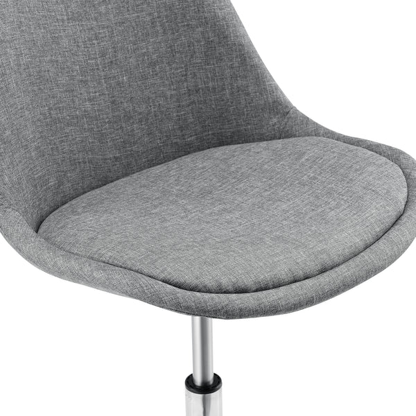 Bureaustoel Atherton op wielen 83-93x48x55 cm stof lichtgrijs
