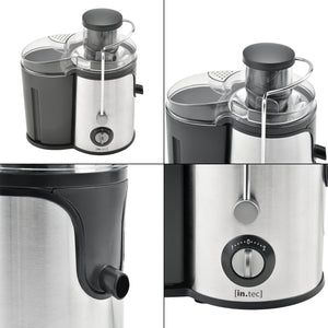 Sapcentrifuge juicer 600 Watt RVS zwart en zilverkleurig