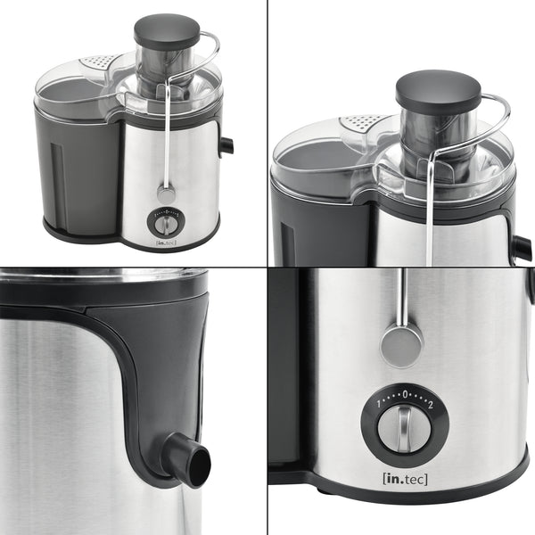 Sapcentrifuge juicer 600 Watt RVS zwart en zilverkleurig