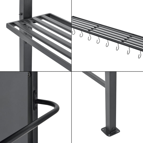 Tonnelle de Barbecue Pyrgos 215 x 220 x 140 cm Anthracite Gris Foncé [en.casa]
