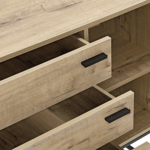 Ladekast Hylte commode 79x115x40 cm zwart en eikenkleurig