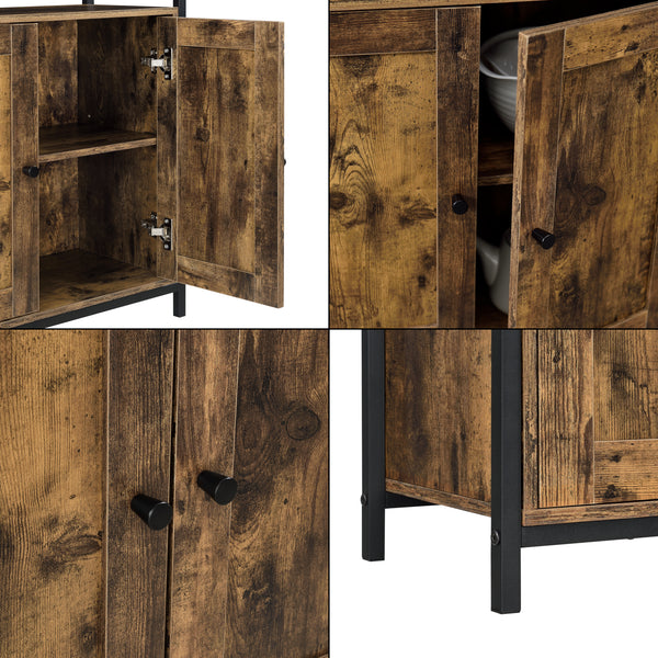Commode Aremark pour Salon 79 x 60 x 30 cm Noir Effet Bois Foncé [en.casa]