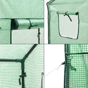 [en.casa] Tuinkas Marzano kweekkas 100x60x143-174 cm groen