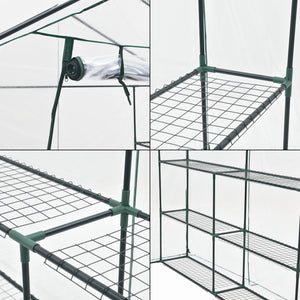 [en.casa] Tuinkas Grünau met 12 planken 200x200x220 cm transparant