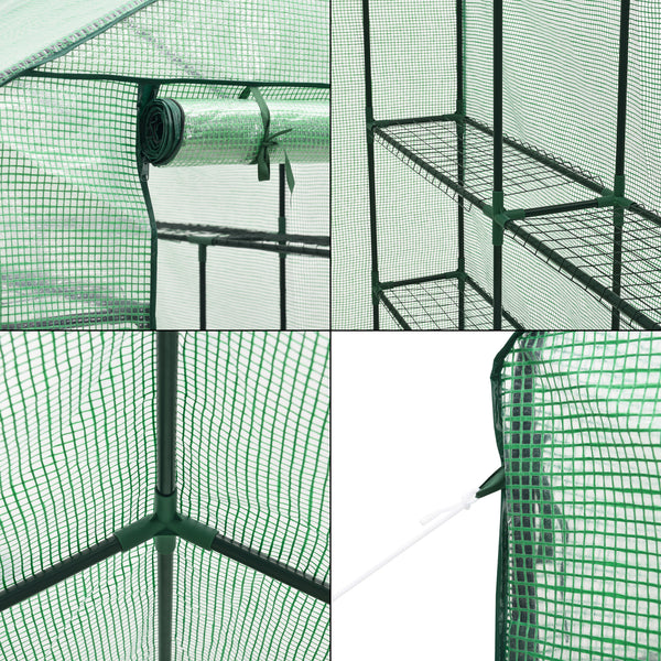 [en.casa] Tuinkas Vale met planken 120x170x194 cm groen