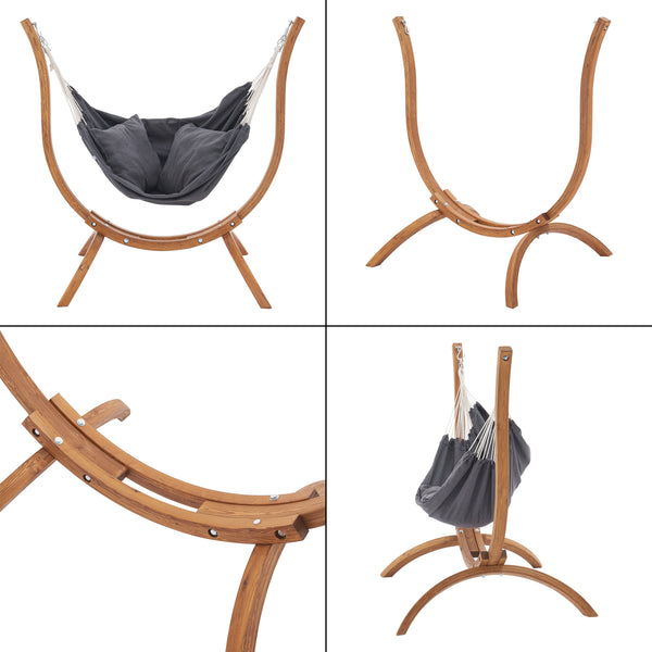 [en.casa] Hangstoel met standaard Grevena 155x106x143 cm