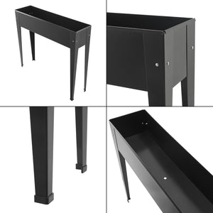 [en.casa] Kweektafel plantenbak 98x25x82 cm staal antraciet