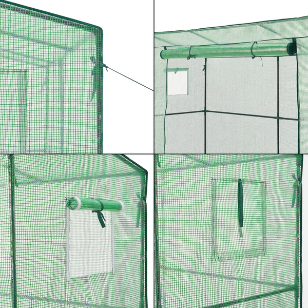 [en.casa] Tuinkas Vlaardingen kweekkas 198x78x180-200 cm groen