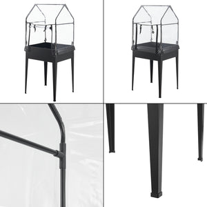 [en.casa] Kweektafel Katwijk plantenbak 60x60x152 cm antraciet