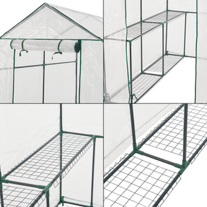 [en.casa] Tuinkas Oosterhout met 4 planken 120x186x190 cm
