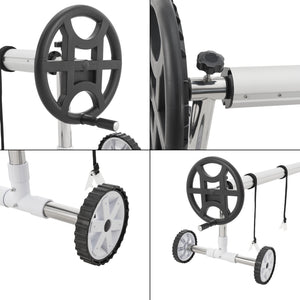 Enrouleur pour bâche de piscine Amorgo à longueur réglable 300-630 cm [en.casa]