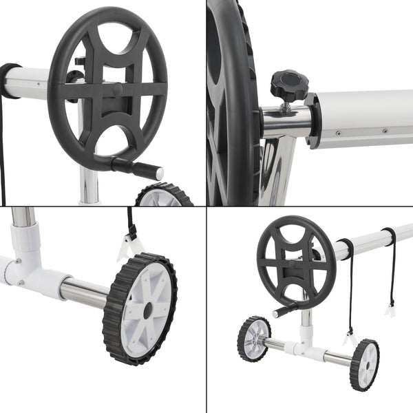 Enrouleur pour bâche de piscine Amorgo à longueur réglable 300-630 cm [en.casa]