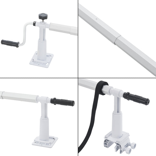 Oprolsysteem Oliveti zwembad afdekzeil 147-555 cm met 8 spanbanden