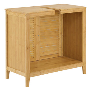 Meuble sous lavabo Värmdö avec 2 portes en bambou 60 x 67 x 30 cm [en.casa]