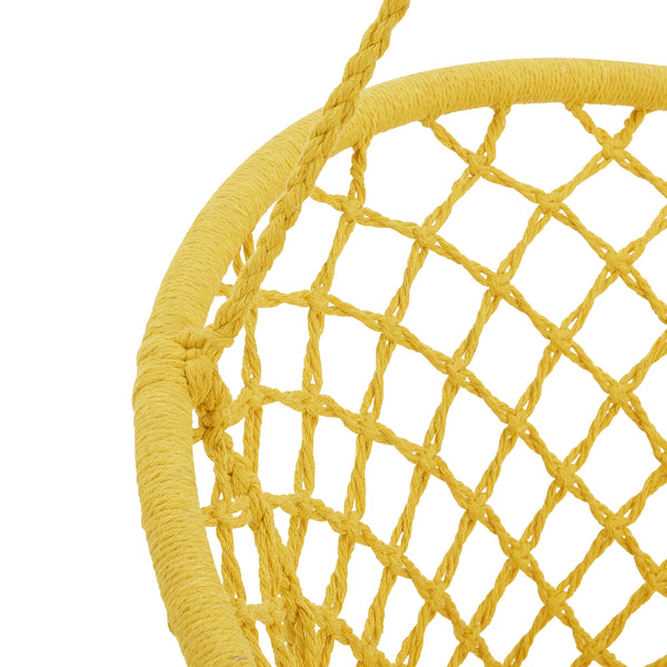 Siège suspendu rond à franges Jaina diamètre d'assise 60 cm jaune [en.casa]