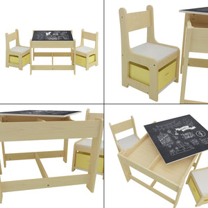 Ensemble table et chaises pour enfants Irixoa avec 2 boîtes de rangement [en.casa]