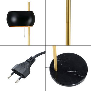 Lampadaire Luton à pied en marbre E27 hauteur 171 cm noir doré [lux.pro]