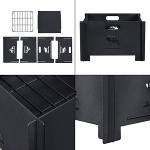 Brasero de jardin Etnedal au charbon ou au bois 25 x 40 x 40 cm [casa.pro]