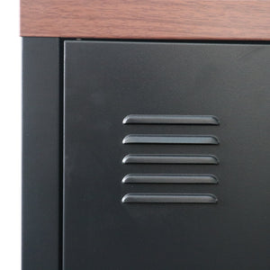 Meuble TV Pälkäne à 2 portes 58 x 113 x 40 cm noir et bois [en.casa]