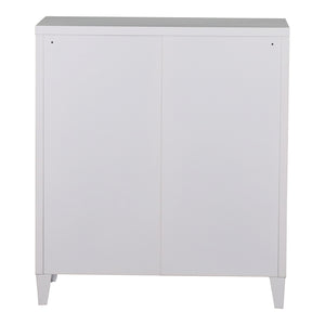Casier de bureau métallique Oripää à 2 portes 90 x 80 x 33 cm blanc [en.casa]