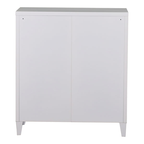 Casier de bureau métallique Oripää à 2 portes 90 x 80 x 33 cm blanc [en.casa]