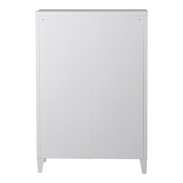 Casier de bureau métallique Oripää à 2 portes 110 x 75 x 33 cm blanc [en.casa]