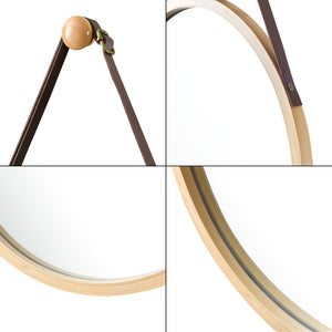 Miroir mural Bykle avec cadre en bambou 35 cm [en.casa]