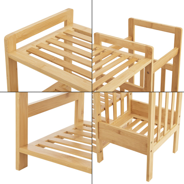 [en.casa] Bamboe schoenenkast Eckerö voor 8 paar schoenen