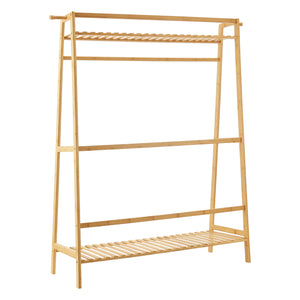 [en.casa] Bamboe kledingrek Föglö met kapstok 100x40x139 cm
