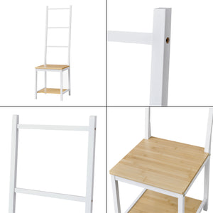 [en.casa] Dressboy Juuka bamboe 133x40x42 cm wit en houtkleurig