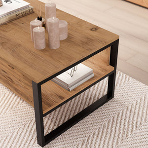 Salontafel Laukaa met plank 100x60x45 cm [en.casa]