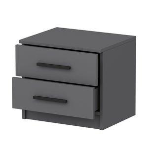 Table de chevet Fanø à 2 tiroirs 47 x 50 x 40 cm anthracite [en.casa]