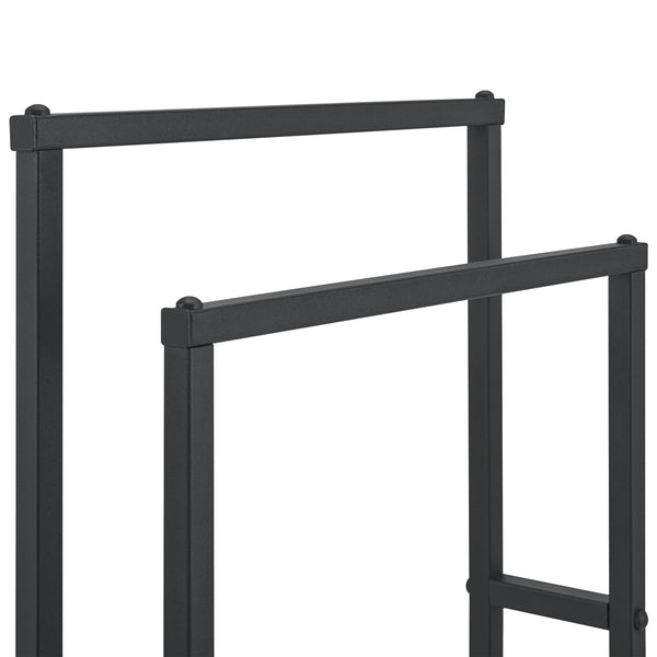 Handdoekhouder met 2 stangen 78 x 48 x 24 cm Zwart [en.casa]