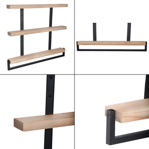 Étagère murale Nykøbing à 3 niveaux 67,5 x 79 x 8,5 cm pin naturel [en.casa]
