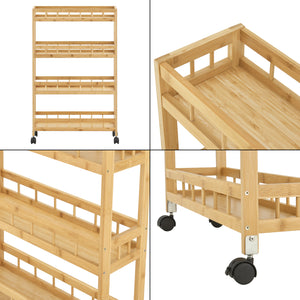 [en.casa] Keukentrolley Pyhäjoki met 4 planken 96x60x18 cm houtkleurig