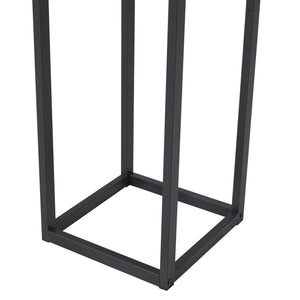 [en.casa] Brandhout rek Tanum houtopslag 35x35x120 cm zwart