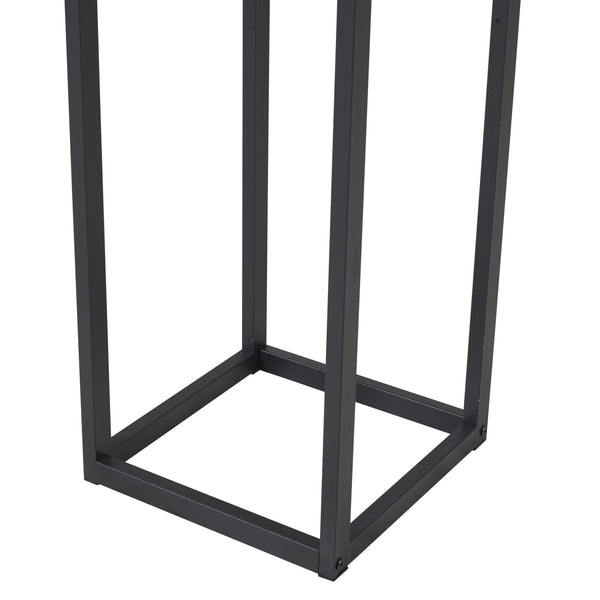 [en.casa] Brandhout rek Tanum houtopslag 35x35x120 cm zwart