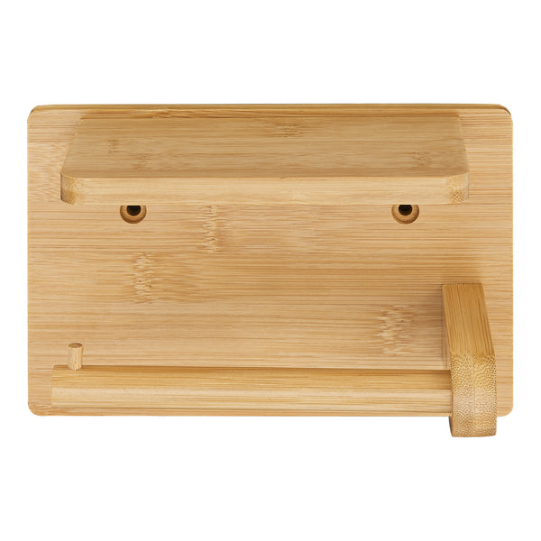Porte-papier toilette Vallentuna avec porte-téléphone bambou [en.casa]