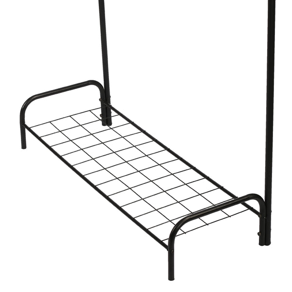 [en.casa] Kledingrek Vallø met plank metaal 145x88,5x34,5 cm zwart