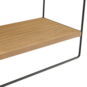 [en.casa] Wandrek Skovbo 43x37,5x11 cm zwart en houtkleurig