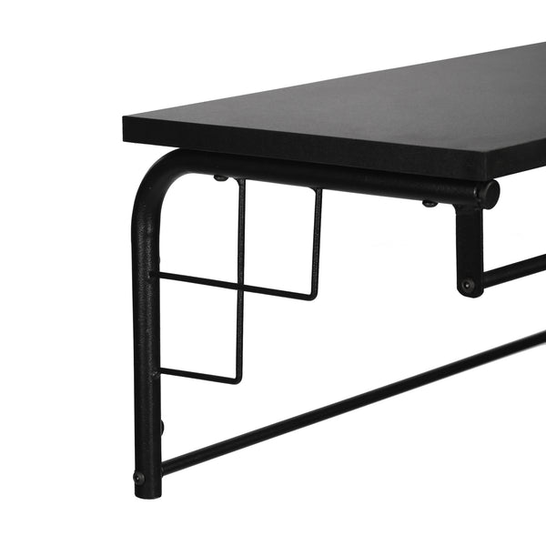 [en.casa] Wandkapstok Ølstykke met plank 110x30x27 cm zwart