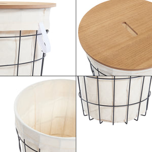 Panier à linge Skive couvercle amovible à fente 40 litres 59,5 x 38,5 cm [en.casa]