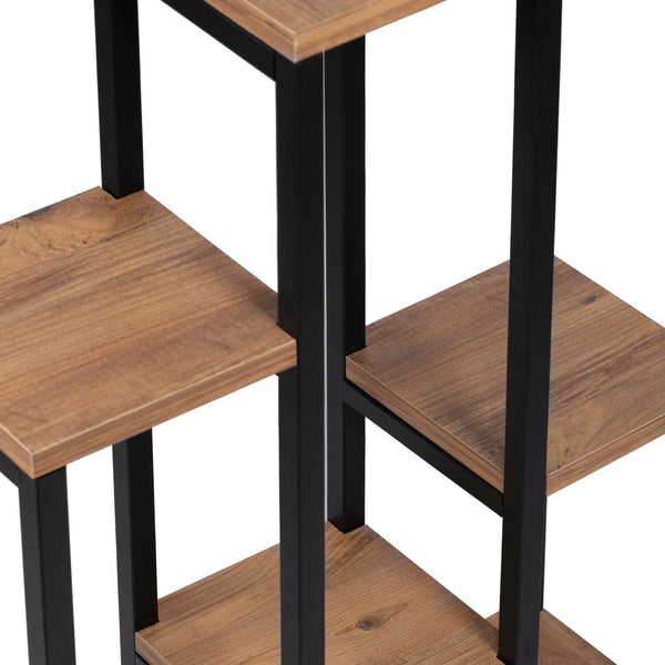 [en.casa] Plantenstandaard Rosenholm 78,5x56x20 cm zwart en houtkleurig