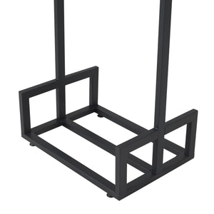 [en.casa] Brandhout Thisted rek houtopslag 50x35x95 cm metaal zwart