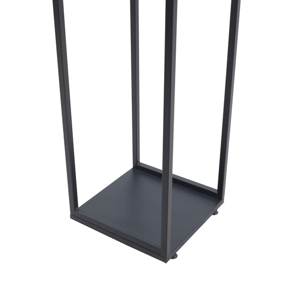 [en.casa] Brandhout rek Tornved houtopslag 35x35x120 cm zwart