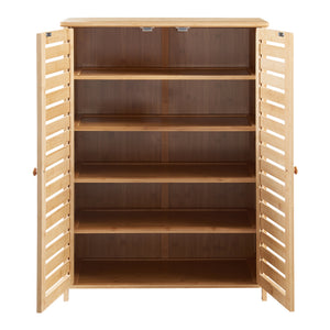 [en.casa] Schoenenkast Klamp 87,5x66x33 cm bamboe