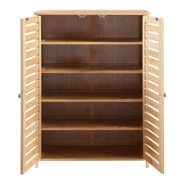 [en.casa] Schoenenkast Klamp 87,5x66x33 cm bamboe