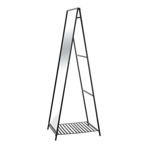 [en.casa] Spiegel vrijstaand Ruffano met plank 160x44x59,5 cm zwart