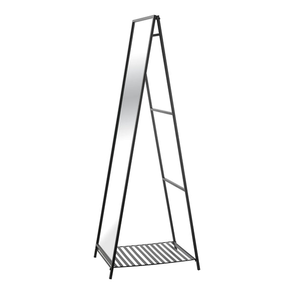 [en.casa] Spiegel vrijstaand Ruffano met plank 160x44x59,5 cm zwart