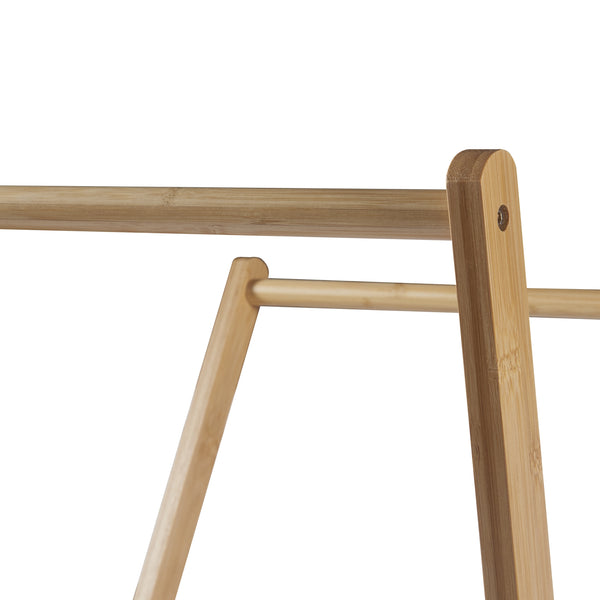 [en.casa] Bamboe kledingrek Iisalmi 156x50x57 cm houtkleurig en wit